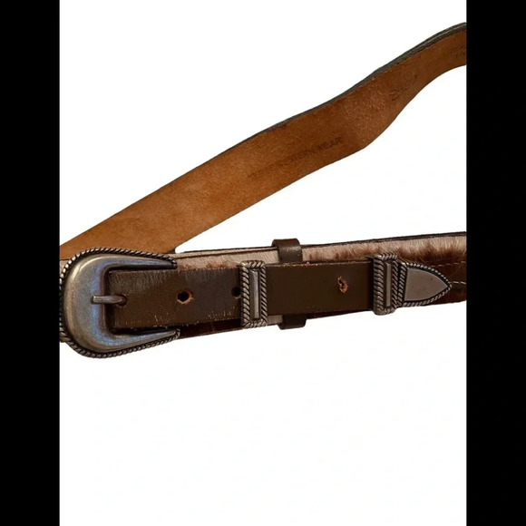 Genuine Leather and Animal Hair Hide Belt - Picture 3 of 10